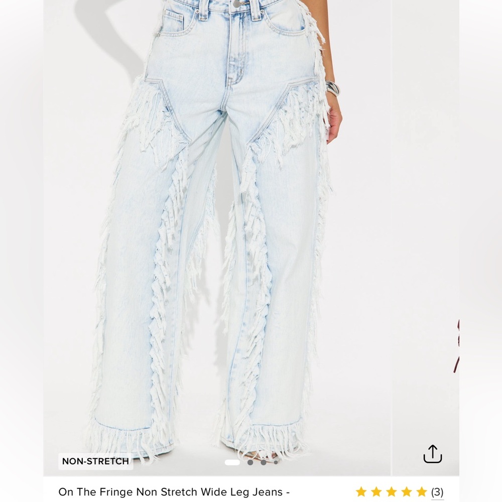 Bundle deal: Fashion Nova Light Blue Fringe Jeans + Jean shorts -size 5,26 waist